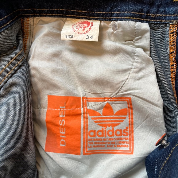 Diesel x Adidas Blue Mens Jeans Distressed Size 34 - Picture 6 of 12